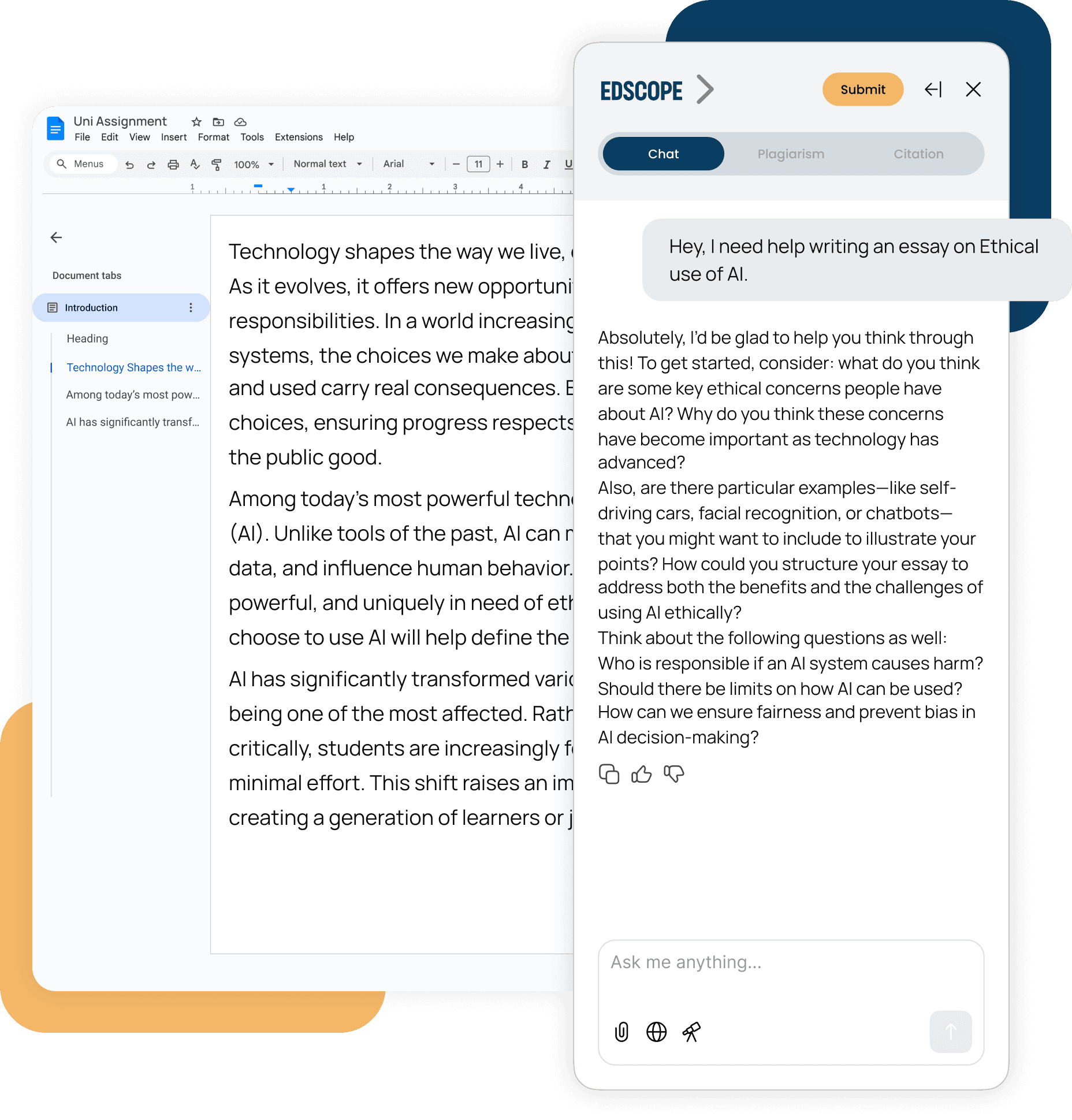 Edscope Prise en charge de l'IA définie par l'enseignant feature